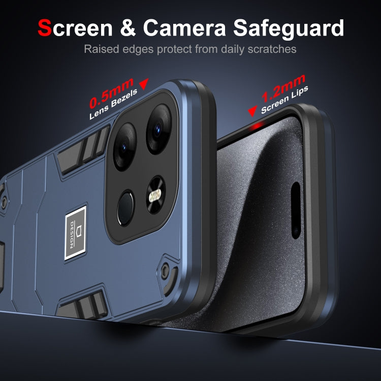 For Tecno Spark Go 2023 2 in 1 Shockproof Phone Case(Blue) - Tecno Cases by PMC TechLife | Online Shopping South Africa | PMC TechLife | Buy Now Pay Later Mobicred