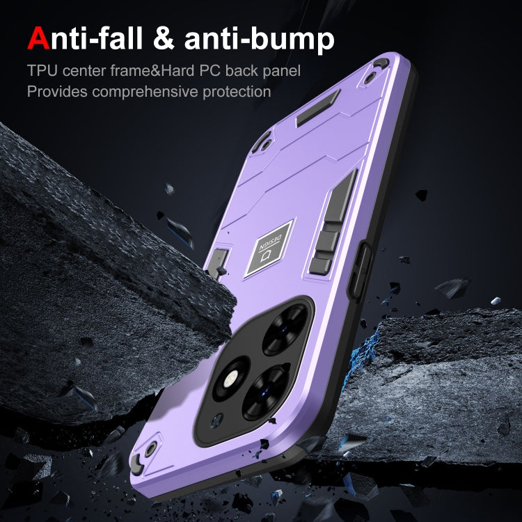 For Tecno Spark Go 2024 2 in 1 Shockproof Phone Case(Purple) - Tecno Cases by PMC TechLife | Online Shopping South Africa | PMC TechLife | Buy Now Pay Later Mobicred