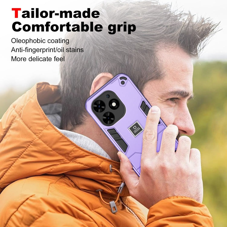 For Tecno Spark Go 2024 2 in 1 Shockproof Phone Case(Purple) - Tecno Cases by PMC TechLife | Online Shopping South Africa | PMC TechLife | Buy Now Pay Later Mobicred