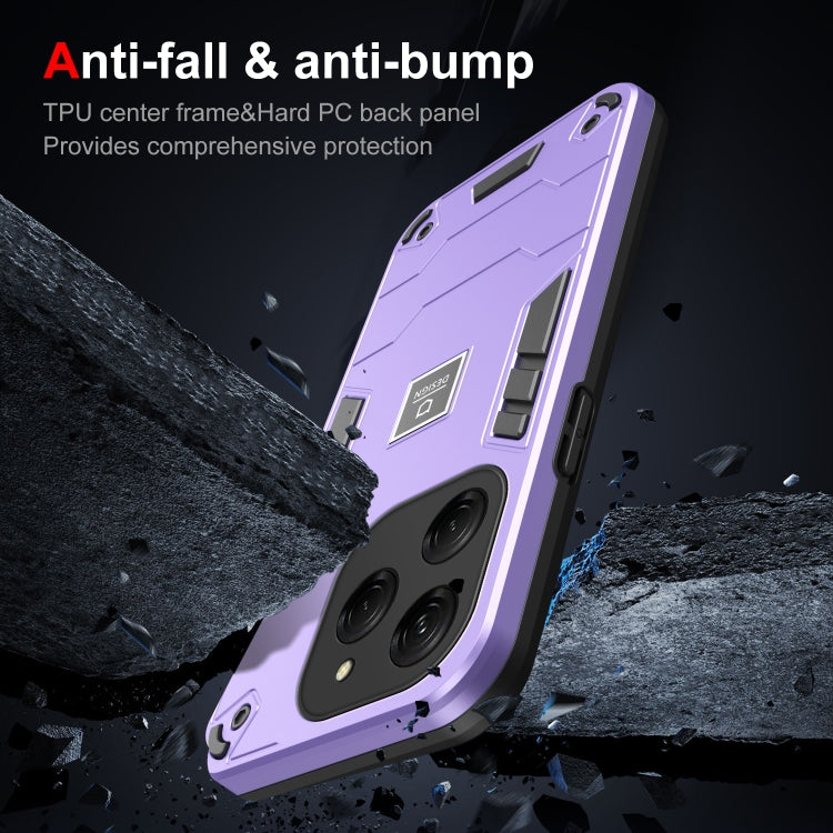 For Tecno Spark 20 Pro 2 in 1 Shockproof Phone Case(Purple) - Tecno Cases by PMC TechLife | Online Shopping South Africa | PMC TechLife | Buy Now Pay Later Mobicred