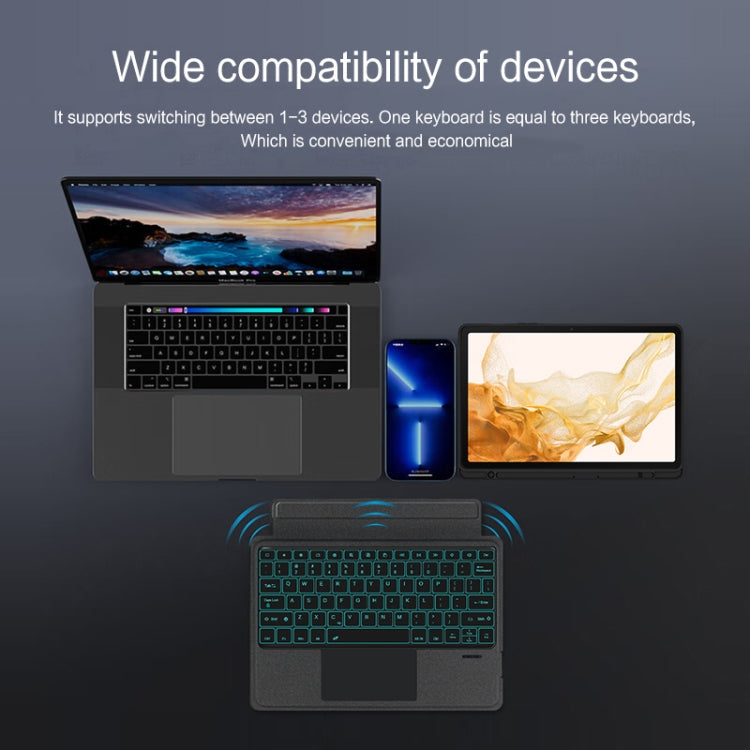 For Samsung Galaxy Tab S7+ / S7 FE / S8+ YJ-S8+ Split Bluetooth Keyboard Leather Tablet Case - Samsung Keyboard by PMC TechLife | Online Shopping South Africa | PMC TechLife