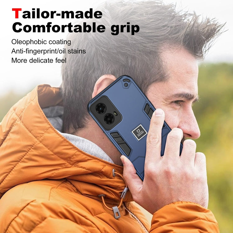 For Motorola Moto G 2024 5G Shockproof TPU Hybrid PC Phone Case(Blue) - Motorola Cases by PMC Jewellery | Online Shopping South Africa | PMC Jewellery | Buy Now Pay Later Mobicred