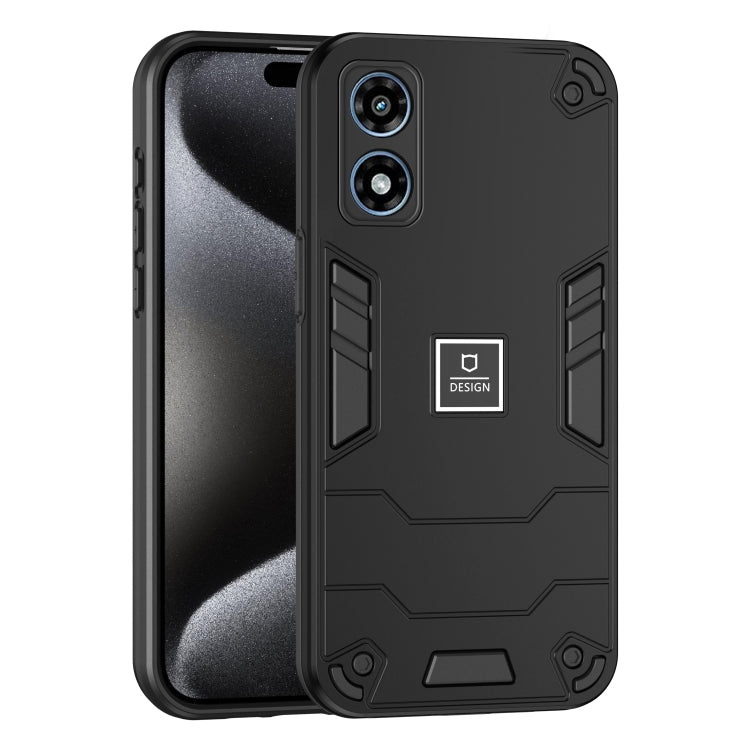 For Motorola Moto G Play 2024 Shockproof TPU Hybrid PC Phone Case(Black) - Motorola Cases by PMC Jewellery | Online Shopping South Africa | PMC Jewellery | Buy Now Pay Later Mobicred