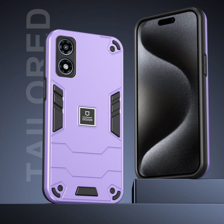 For Motorola Moto G Play 2024 Shockproof TPU Hybrid PC Phone Case(Purple) - Motorola Cases by PMC Jewellery | Online Shopping South Africa | PMC Jewellery | Buy Now Pay Later Mobicred