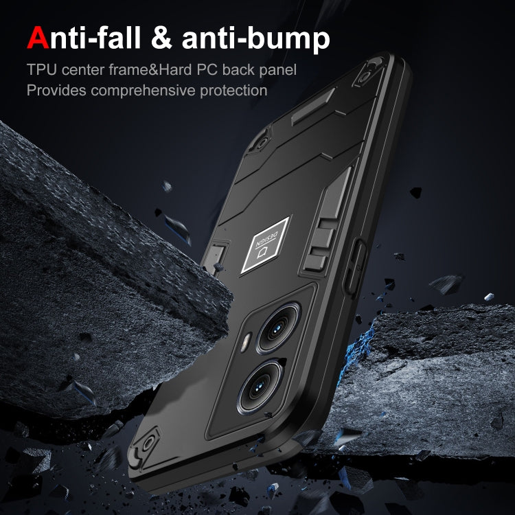 For Motorola Edge 5G 2024 Shockproof TPU Hybrid PC Phone Case(Black) - Motorola Cases by PMC Jewellery | Online Shopping South Africa | PMC Jewellery | Buy Now Pay Later Mobicred