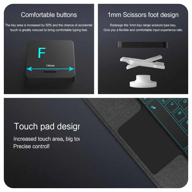 For Samsung Galaxy Tab S9+ / S9 FE+ YJ-S9+ Split Bluetooth Keyboard Leather Tablet Case - Samsung Keyboard by PMC TechLife | Online Shopping South Africa | PMC TechLife