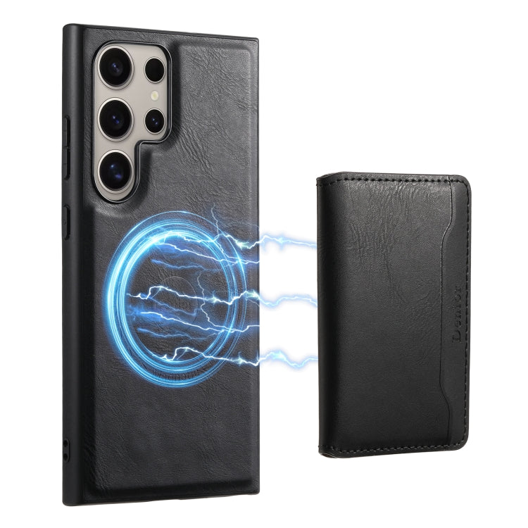For Samsung Galaxy S24 Ultra 5G Denior Cowhide Texture Leather MagSafe Detachable Wallet Phone Case(Black) - Galaxy S24 Ultra 5G Cases by Denior | Online Shopping South Africa | PMC TechLife | Buy Now Pay Later Mobicred