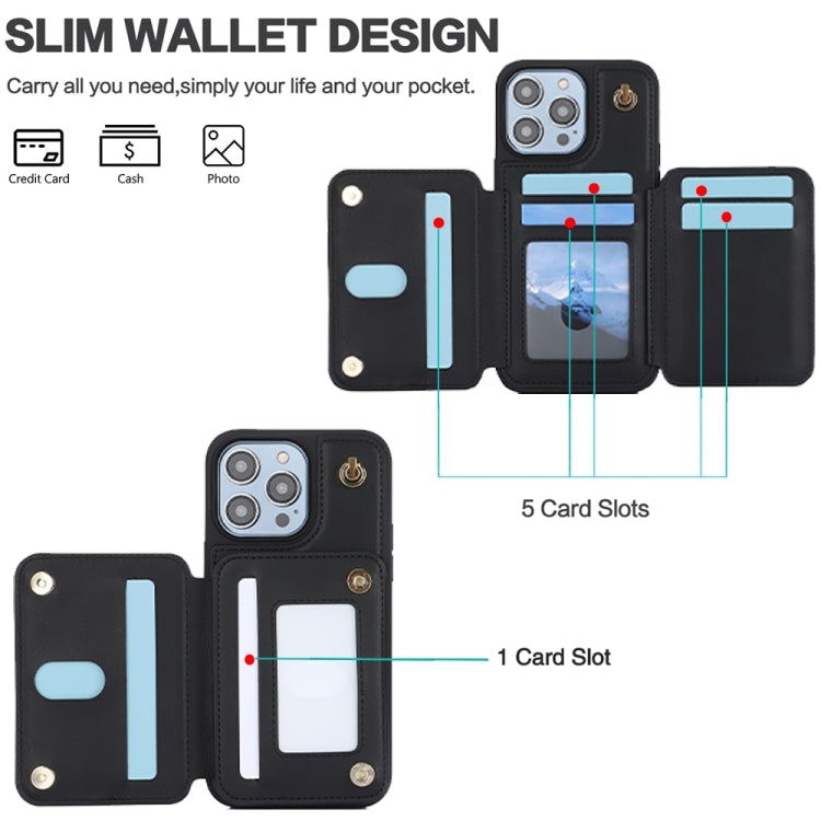 For iPhone 15 Plus YM006 Skin Feel Zipper Card Bag Phone Case with Dual Lanyard(Black) - free shipping - PMC TechLife - Order now!