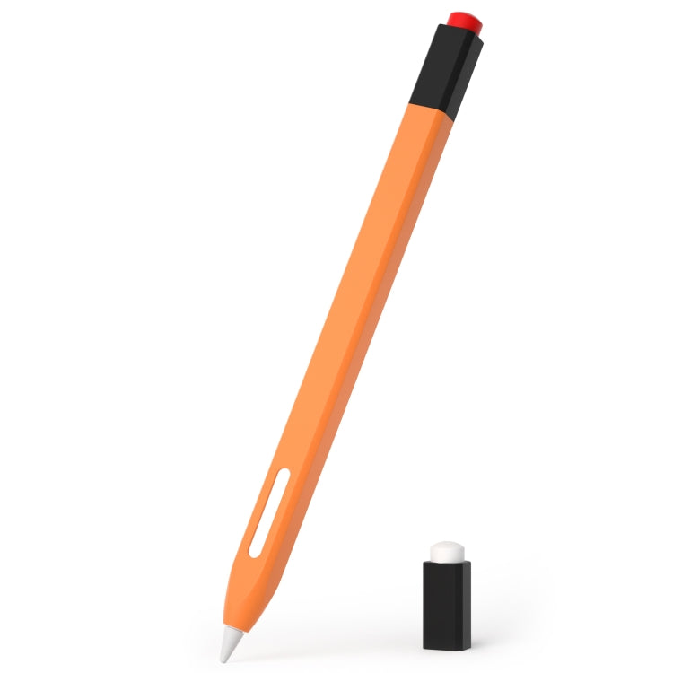For Apple Pencil 2 Retro Pencil Style Stylus Pen Protective Case(Orange) - free shipping - PMC Jewellery - Order now!