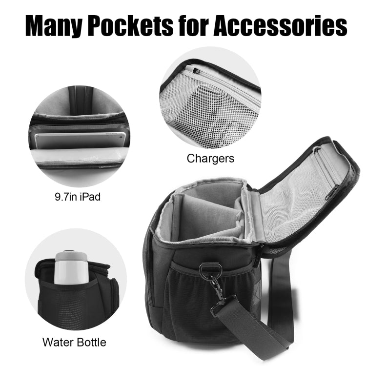 Cwatcun D67 Crossbody Camera Bag Photography Lens Shoulder Bag, Size:30.5 x 16.5 x 20cm L(Black) - Strap Satchel by Cwatcun | Online Shopping South Africa | PMC TechLife | Buy Now Pay Later Mobicred