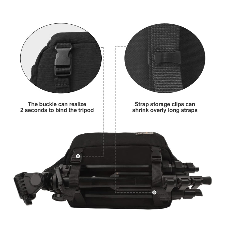 Cwatcun D67 Crossbody Camera Bag Photography Lens Shoulder Bag, Size:36 x 21 x 24cm XL(Black) - free shipping - PMC TechLife - Order now!