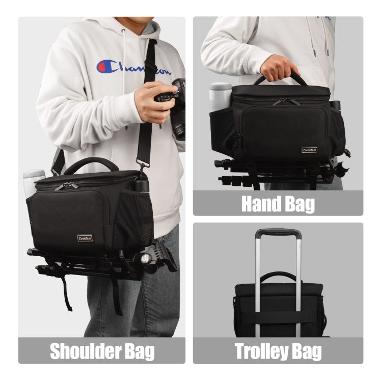 Cwatcun D67 Crossbody Camera Bag Photography Lens Shoulder Bag, Size:36 x 21 x 24cm XL(Black) - free shipping - PMC TechLife - Order now!