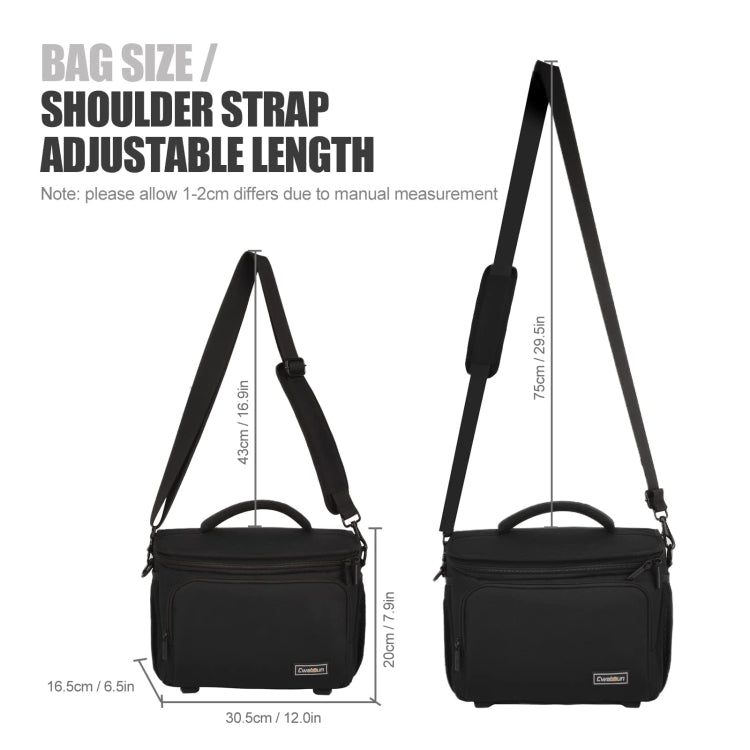 Cwatcun D67 Crossbody Camera Bag Photography Lens Shoulder Bag, Size:30.5 x 16.5 x 20cm L(Black) - Strap Satchel by Cwatcun | Online Shopping South Africa | PMC TechLife | Buy Now Pay Later Mobicred