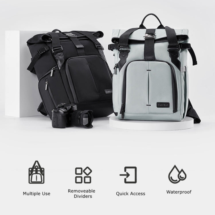 Cwatcun D95 Large Capacity Photography Backpack Shoulders Laptop Camera Bag, Size:27 x 37 x 16cm(Silver Grey) - free shipping - PMC TechLife - Order now!