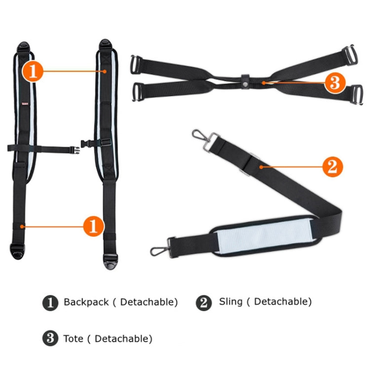 Cwatcun D95 Large Capacity Photography Backpack Shoulders Laptop Camera Bag, Size:27 x 37 x 16cm(Dark Black) - free shipping - PMC TechLife - Order now!