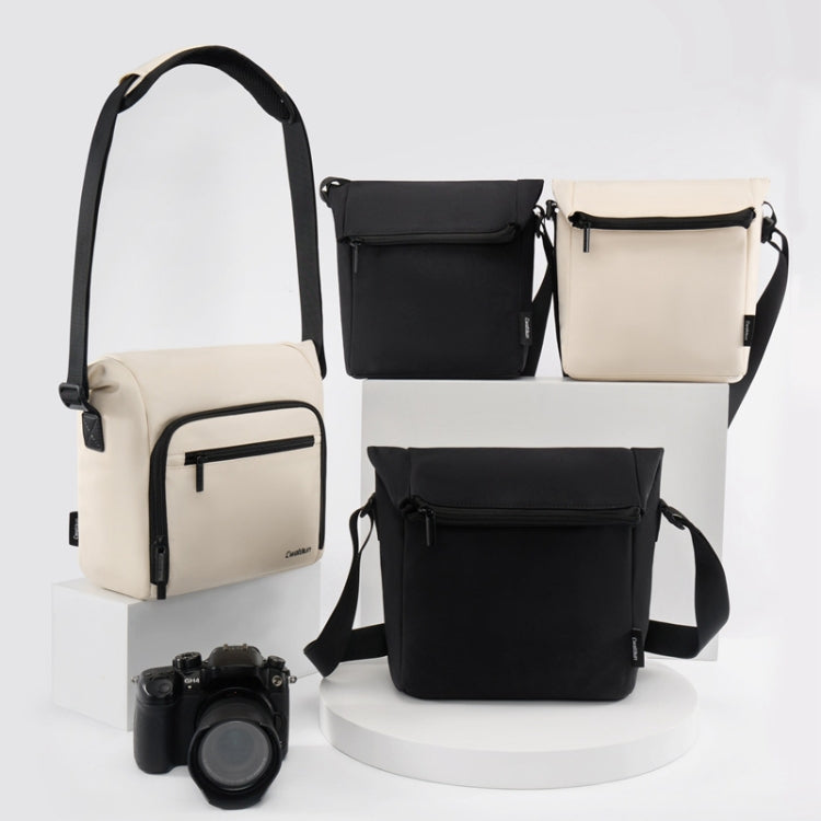 Cwatcun D103 Crossbody Camera Bag Photography Lens Shoulder Bag, Size:22.5 x 22.5 x 12.5cm(Beige) - free shipping - PMC TechLife - Order now!