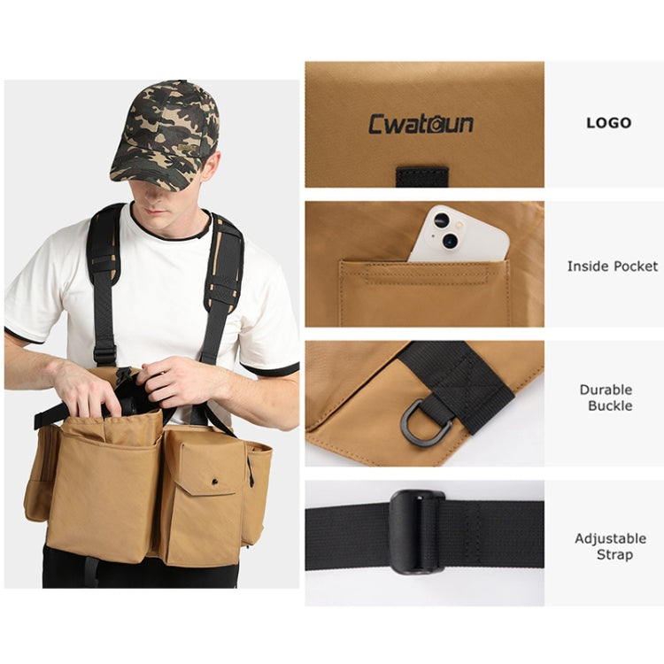 Cwatcun D104 Camera Waist Pack Vest Bag, Size:59.5 x 9.5 x 21cm(Earth) - free shipping - PMC TechLife - Order now!
