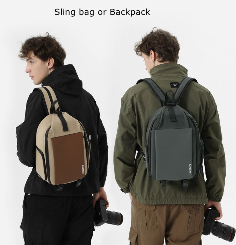 Cwatcun D107 Large Capacity Photography Backpack Shoulders Laptop Camera Bag, Size:22 x 36 x 16cm(Khaki) - free shipping - PMC TechLife - Order now!
