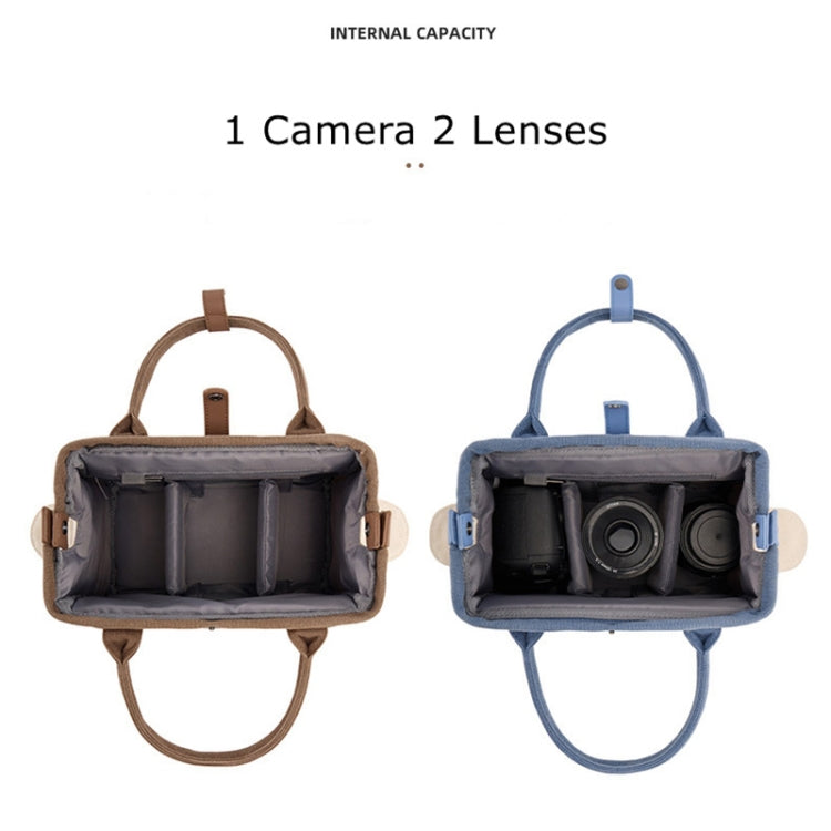 Cwatcun D112 Contrast Canvas Camera Bag One-shoulder Cross-body Tote Bag, Size:24.5 x 30 x 15.5cm(Blue) - free shipping - PMC TechLife - Order now!