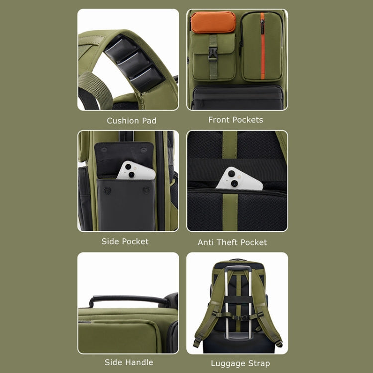 Cwatcun D117 Large Capacity Photography Backpack Shoulders Laptop Camera Bag, Size:42 x 31 x 13cm(Army Green) - free shipping - PMC TechLife - Order now!