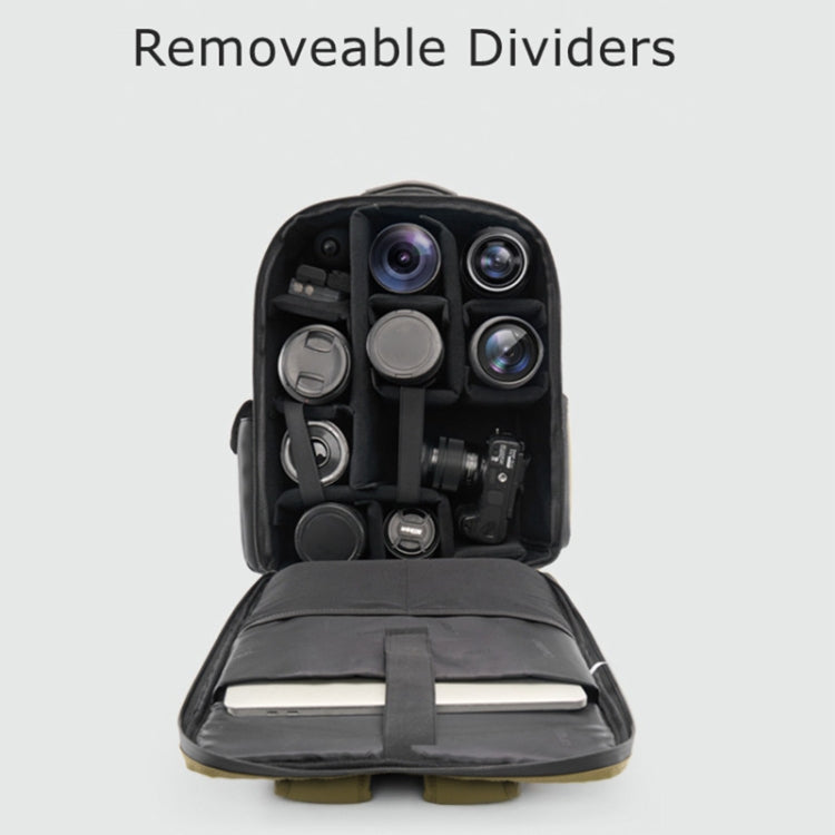 Cwatcun D117 Large Capacity Photography Backpack Shoulders Laptop Camera Bag, Size:43.3 x 33 x 13cm(Army Green) - free shipping - PMC TechLife - Order now!