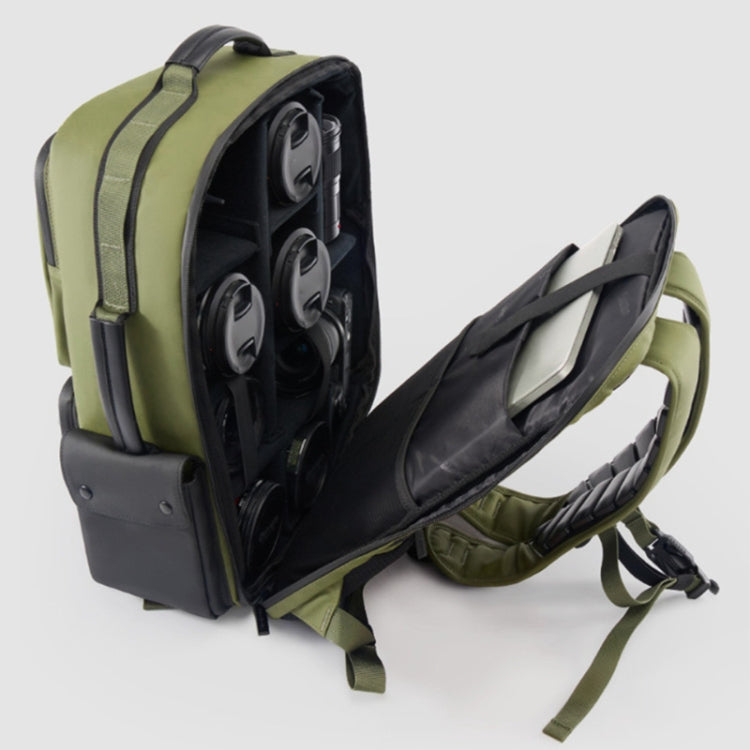 Cwatcun D117 Large Capacity Photography Backpack Shoulders Laptop Camera Bag, Size:43.3 x 33 x 13cm(Army Green) - free shipping - PMC TechLife - Order now!