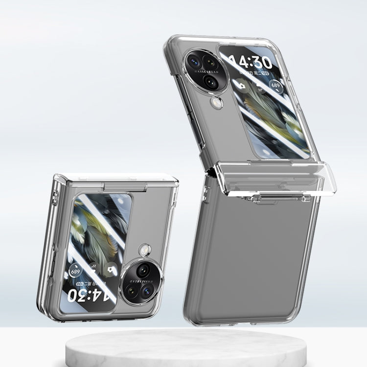 For OPPO Find N3 Flip PC Skin Feel Integrated Foldable Mid Shaft Phone Case(Transparent) - OPPO Cases by PMC TechLife | Online Shopping South Africa | PMC TechLife | Buy Now Pay Later Mobicred