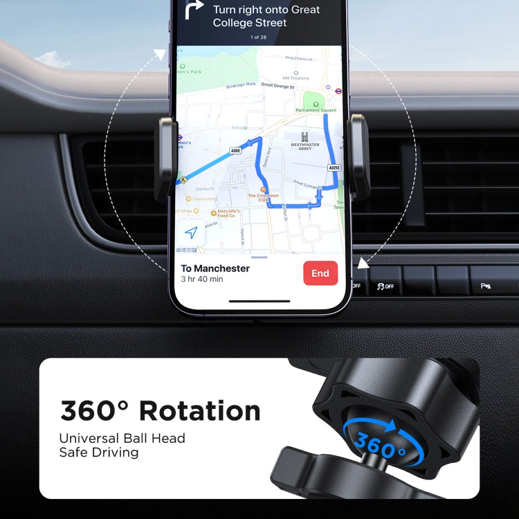 JOYROOM JR-ZS377 Car Air Vent Mobile Phone Navigation Holder(Black) - free shipping - PMC TechLife - Order now!