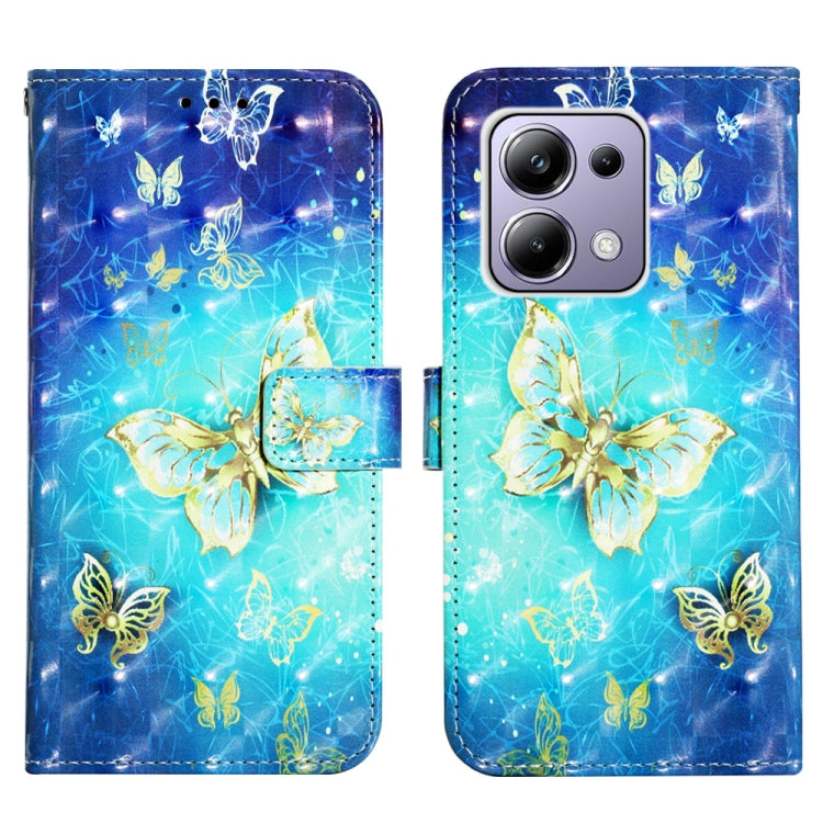 For Xiaomi Poco M6 Pro 4G 3D Painting Horizontal Flip Leather Phone Case(Golden Butterfly) - Xiaomi Cases by PMC TechLife | Online Shopping South Africa | PMC TechLife | Buy Now Pay Later Mobicred