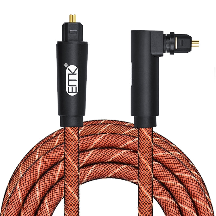 EMK 90 Degree Swivel Adjustable Right Angled 360 Degrees Rotatable Plug Nylon Woven Mesh Optical Audio Cable, Cable Length:1.5m(Orange) - free shipping - PMC TechLife - Order now!