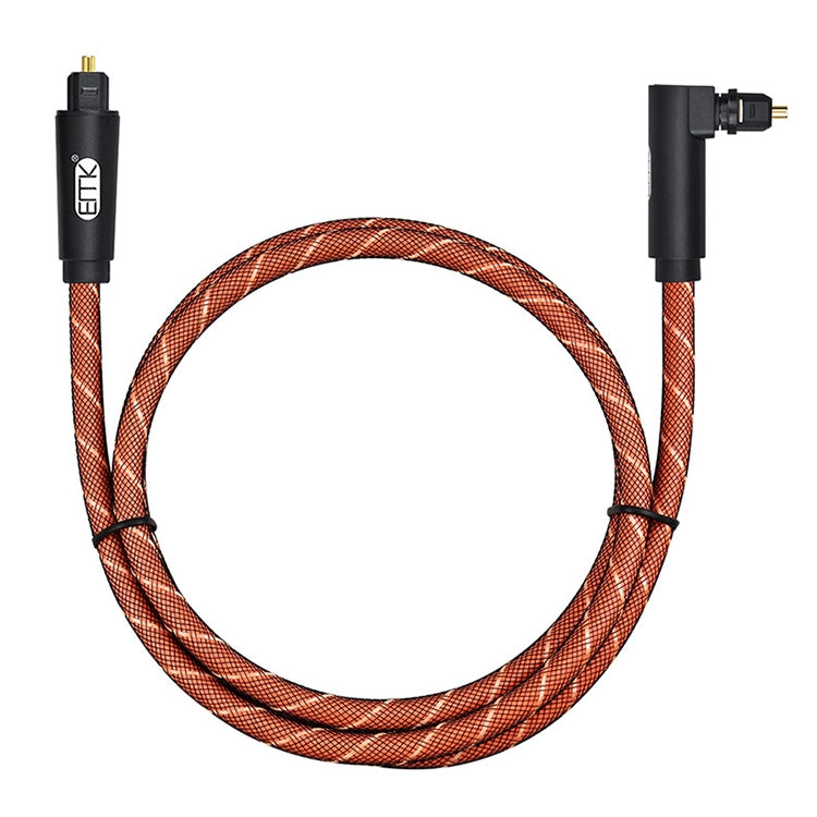 EMK 90 Degree Swivel Adjustable Right Angled 360 Degrees Rotatable Plug Nylon Woven Mesh Optical Audio Cable, Cable Length:1.5m(Orange) - free shipping - PMC TechLife - Order now!