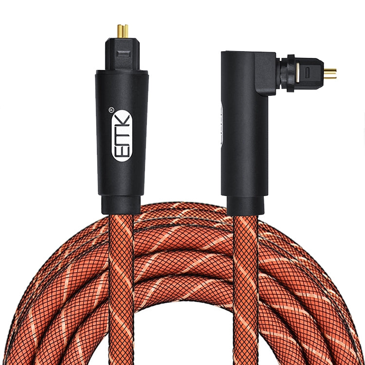 EMK 90 Degree Swivel Adjustable Right Angled 360 Degrees Rotatable Plug Nylon Woven Mesh Optical Audio Cable, Cable Length:2m(Orange) - Audio Optical Cables by EMK | Online Shopping South Africa | PMC TechLife | Buy Now Pay Later Mobicred