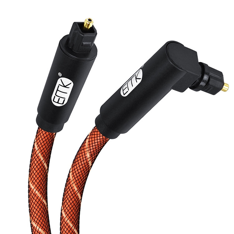 EMK 90 Degree Swivel Adjustable Right Angled 360 Degrees Rotatable Plug Nylon Woven Mesh Optical Audio Cable, Cable Length:2m(Orange) - Audio Optical Cables by EMK | Online Shopping South Africa | PMC TechLife | Buy Now Pay Later Mobicred