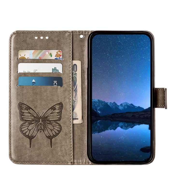 For Xiaomi Redmi K70 / K70 Pro Embossed Butterfly Leather Phone Case(Grey) - Xiaomi Cases by PMC Jewellery | Online Shopping South Africa | PMC Jewellery | Buy Now Pay Later Mobicred