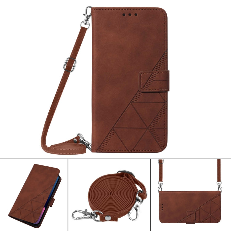 For Motorola Moto G Play 4G 2024 Crossbody 3D Embossed Flip Leather Phone Case(Brown) - Motorola Cases by PMC Jewellery | Online Shopping South Africa | PMC Jewellery | Buy Now Pay Later Mobicred