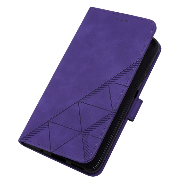 For Motorola Moto G Play 4G 2024 Crossbody 3D Embossed Flip Leather Phone Case(Purple) - Motorola Cases by PMC Jewellery | Online Shopping South Africa | PMC Jewellery | Buy Now Pay Later Mobicred