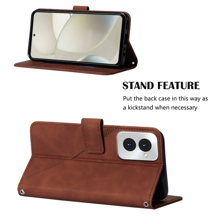 For Motorola Moto G Power 5G 2024 Crossbody 3D Embossed Flip Leather Phone Case(Brown) - Motorola Cases by PMC Jewellery | Online Shopping South Africa | PMC Jewellery | Buy Now Pay Later Mobicred