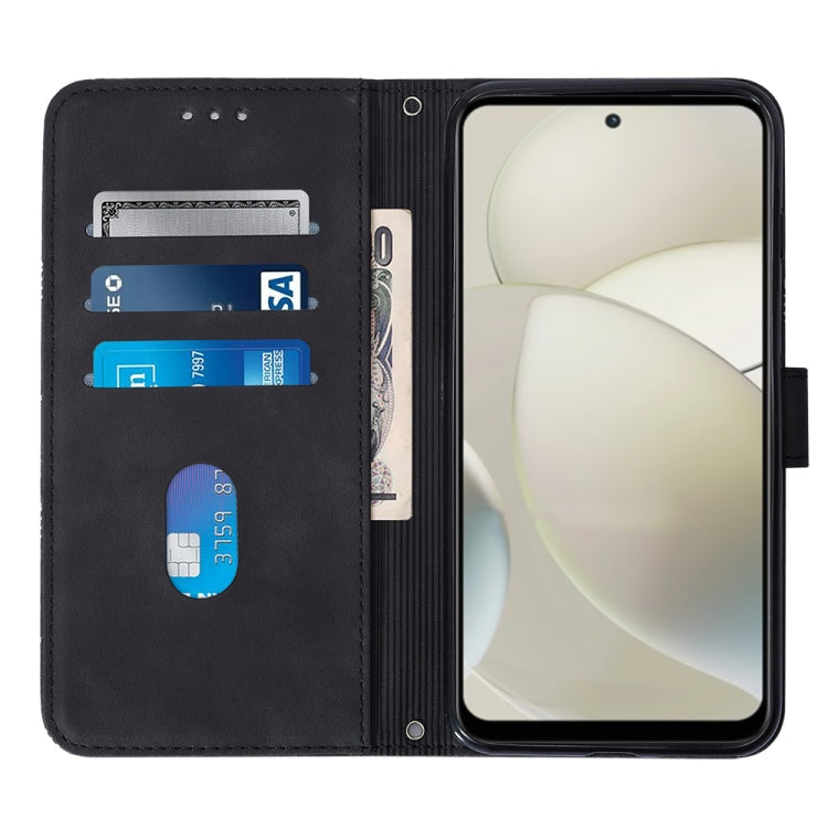 For Motorola Moto G Power 5G 2024 Crossbody 3D Embossed Flip Leather Phone Case(Black) - Motorola Cases by PMC Jewellery | Online Shopping South Africa | PMC Jewellery | Buy Now Pay Later Mobicred