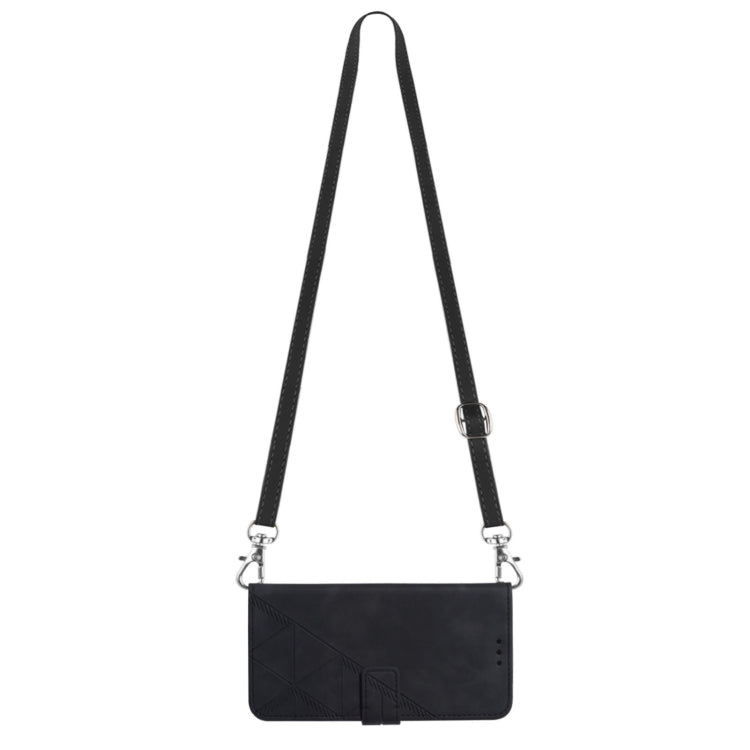 For Motorola Moto G Power 5G 2024 Crossbody 3D Embossed Flip Leather Phone Case(Black) - Motorola Cases by PMC Jewellery | Online Shopping South Africa | PMC Jewellery | Buy Now Pay Later Mobicred