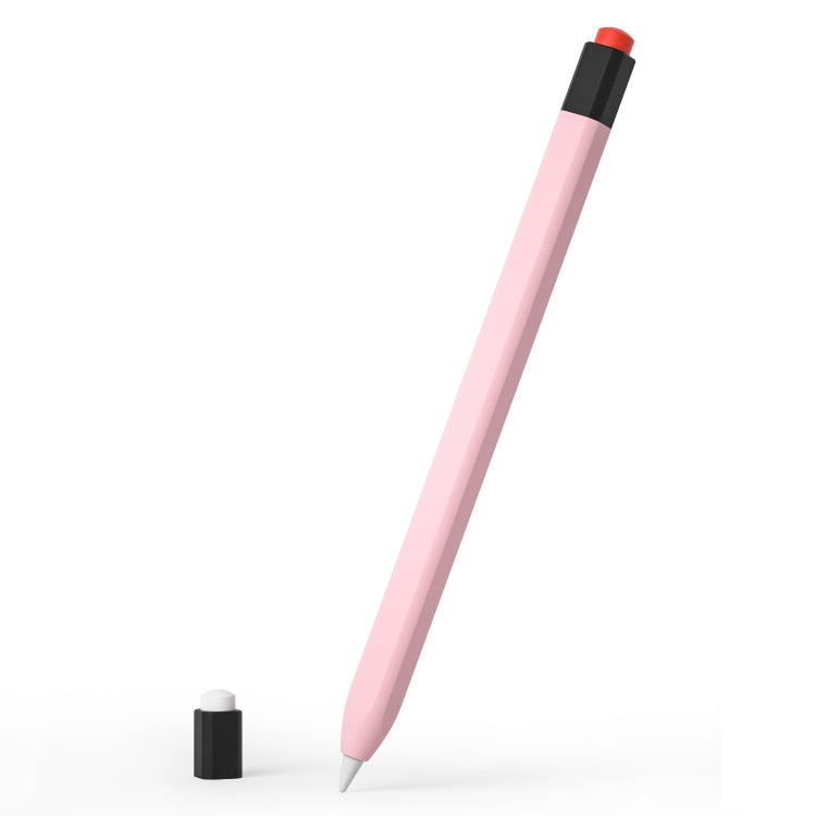 For Apple Pencil 1 Retro Pencil Style Liquid Silicone Stylus Case(Pink) - Pencil Accessories by PMC TechLife | Online Shopping South Africa | PMC TechLife | Buy Now Pay Later Mobicred