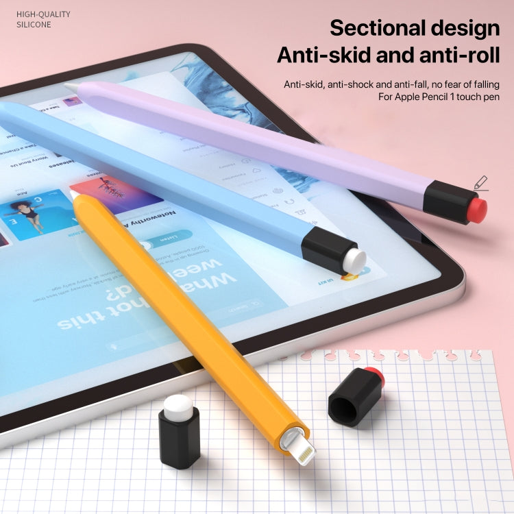 For Apple Pencil 1 Retro Pencil Style Liquid Silicone Stylus Case(Yellow) - Pencil Accessories by PMC TechLife | Online Shopping South Africa | PMC TechLife | Buy Now Pay Later Mobicred