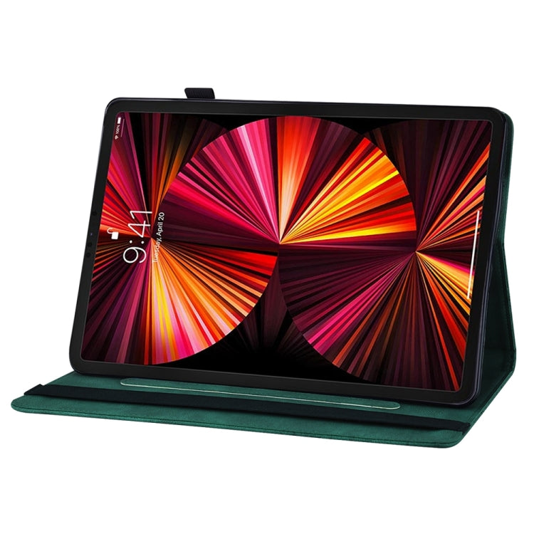 For iPad Pro 12.9 2022 / Air 13 2024 Big Butterfly Embossed Leather Tablet Case(Green) - iPad Pro 12.9 (2022/2021) Cases by PMC TechLife | Online Shopping South Africa | PMC TechLife | Buy Now Pay Later Mobicred