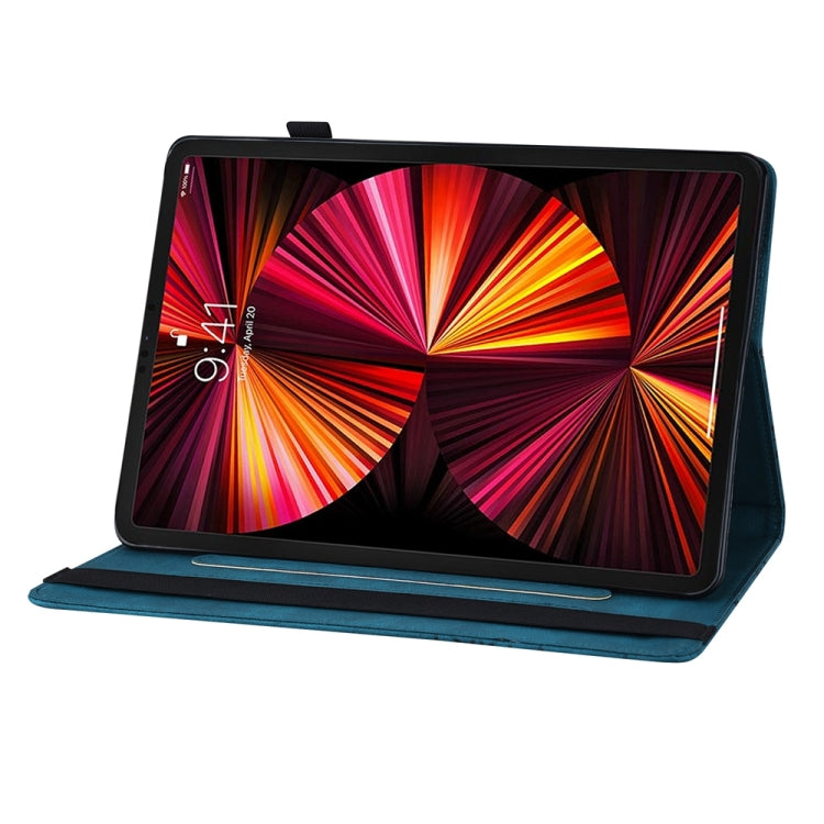 For iPad Pro 12.9 2022 / Air 13 2024 / 2025 Big Butterfly Embossed Leather Tablet Case(Blue) - iPad Pro 12.9 (2022/2021) Cases by PMC TechLife | Online Shopping South Africa | PMC TechLife | Buy Now Pay Later Mobicred