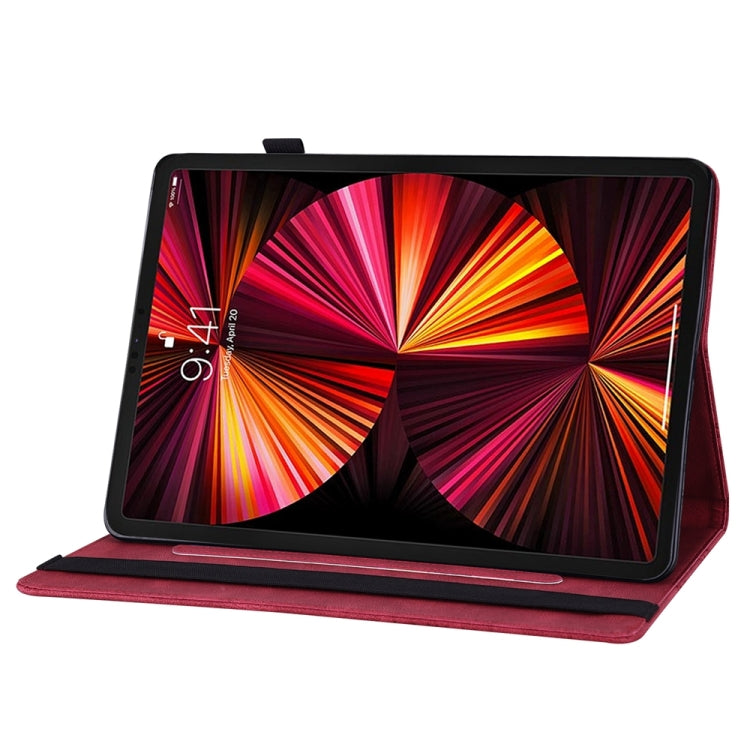 For iPad Pro 12.9 2022 / Air 13 2024 / 2025 Big Butterfly Embossed Leather Tablet Case(Red) - iPad Pro 12.9 (2022/2021) Cases by PMC TechLife | Online Shopping South Africa | PMC TechLife | Buy Now Pay Later Mobicred