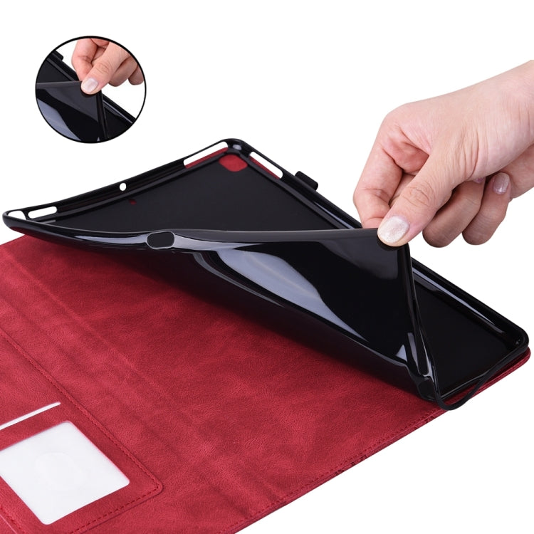 For iPad Pro 12.9 2022 / Air 13 2024 / 2025 Big Butterfly Embossed Leather Tablet Case(Red) - iPad Pro 12.9 (2022/2021) Cases by PMC TechLife | Online Shopping South Africa | PMC TechLife | Buy Now Pay Later Mobicred