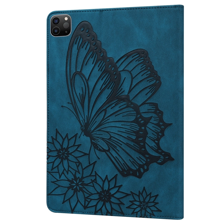 For iPad Pro 11 2024 Big Butterfly Embossed Leather Tablet Case(Blue) - iPad Pro 11 2024 Cases by PMC TechLife | Online Shopping South Africa | PMC TechLife | Buy Now Pay Later Mobicred