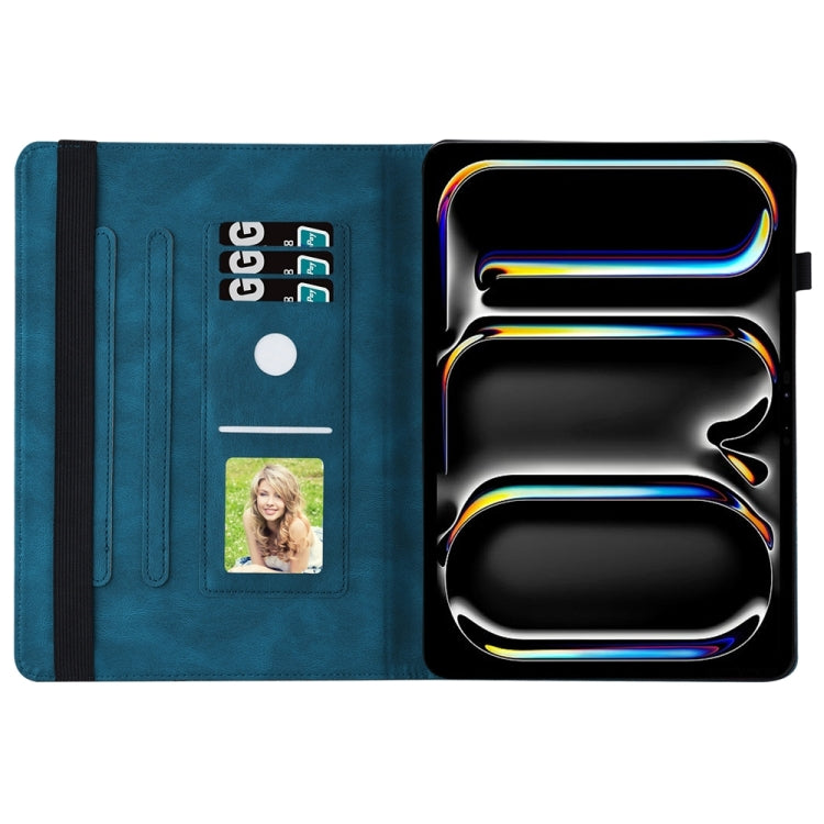 For iPad Pro 11 2024 Big Butterfly Embossed Leather Tablet Case(Blue) - iPad Pro 11 2024 Cases by PMC TechLife | Online Shopping South Africa | PMC TechLife | Buy Now Pay Later Mobicred