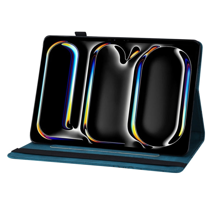 For iPad Pro 11 2024 Big Butterfly Embossed Leather Tablet Case(Blue) - iPad Pro 11 2024 Cases by PMC TechLife | Online Shopping South Africa | PMC TechLife | Buy Now Pay Later Mobicred