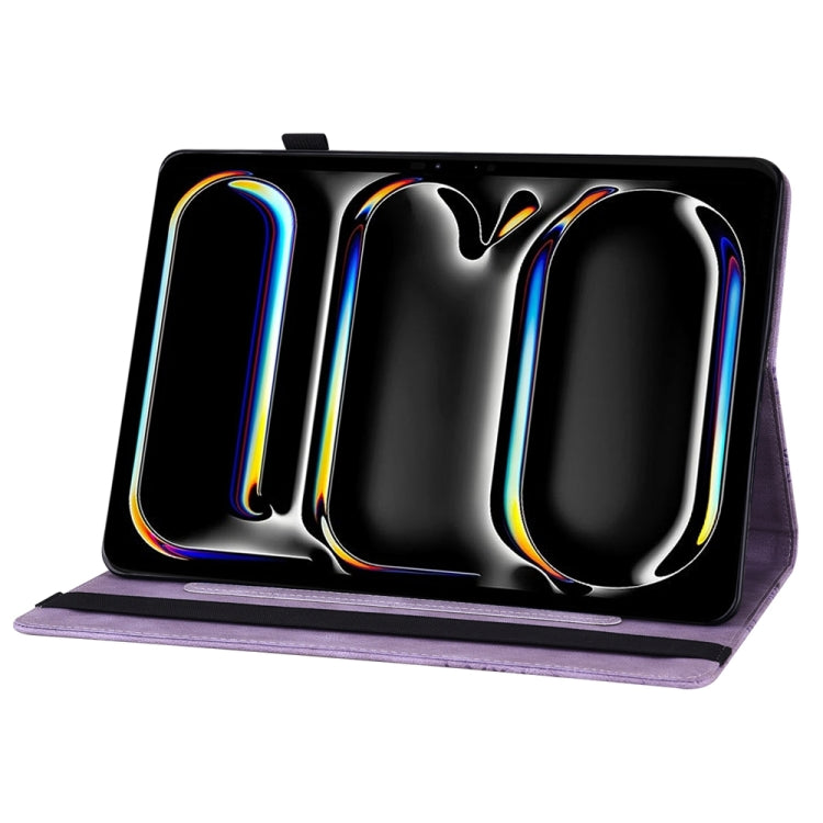 For iPad Pro 11 2024 Big Butterfly Embossed Leather Tablet Case(Purple) - iPad Pro 11 2024 Cases by PMC TechLife | Online Shopping South Africa | PMC TechLife | Buy Now Pay Later Mobicred