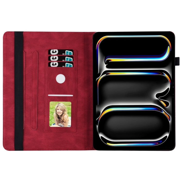 For iPad Pro 11 2024 Big Butterfly Embossed Leather Tablet Case(Red) - iPad Pro 11 2024 Cases by PMC TechLife | Online Shopping South Africa | PMC TechLife | Buy Now Pay Later Mobicred